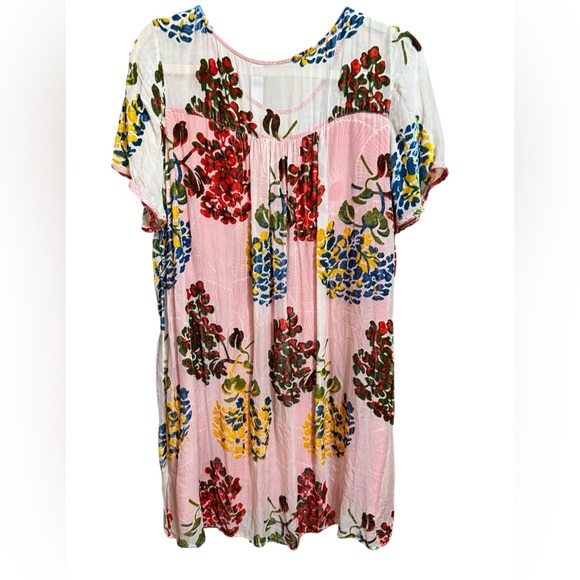 Maeve by Anthropologie Flower Market Swing Dress Velvet Burnout Red‎ Motif Sz M - Picture 3 of 14